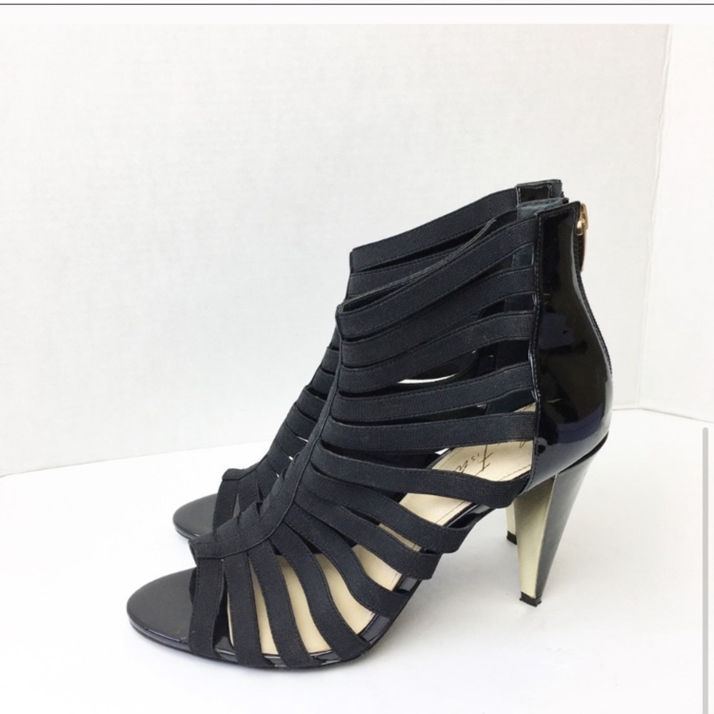 Marc Fisher Black Stretch Strappy heels